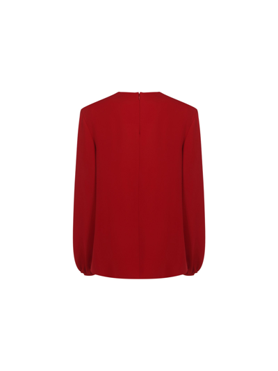 Valentino Logo Chain Silk Shirt In Rosso