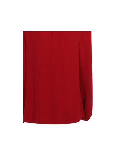Valentino Logo Chain Silk Shirt In Rosso