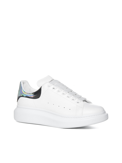Shop Alexander Mcqueen Sneakers In White/silver