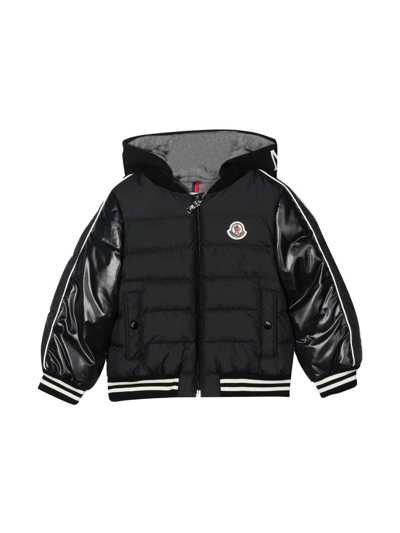 Shop Moncler Black Jacket Baby Unisex