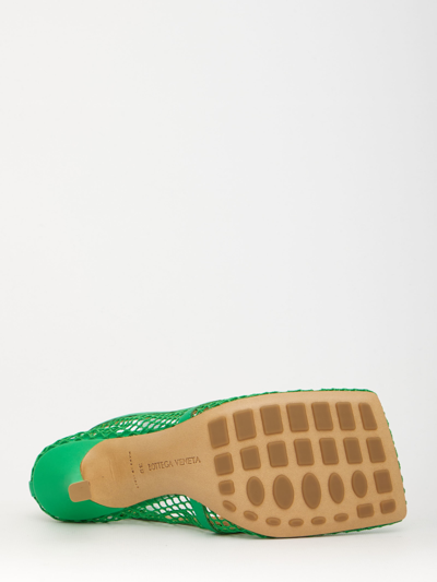 Shop Bottega Veneta Green Stretch Sandals In Parakeet