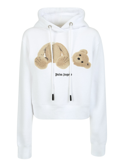 Shop Palm Angels Sweatshirt With Characteristic Bear Print Featuring A Comfortable Fit That Embraces The Casual