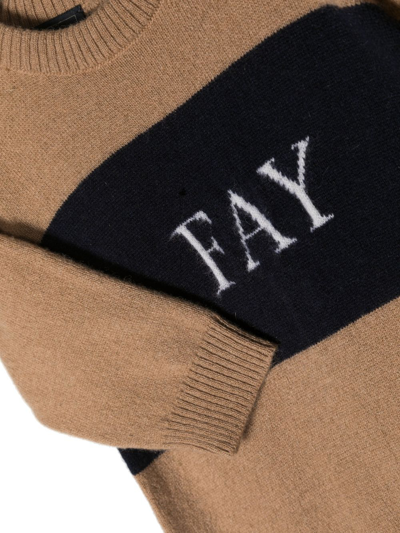 Shop Fay Intarsia-logo Knitted Pajamas And Beanie Set In Neutrals