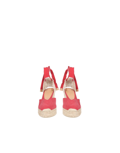 Shop Castaã±er Clear Espadrillas In Red