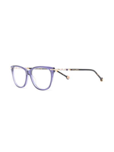Shop Carolina Herrera Wayfarer-frame Glasses In Purple