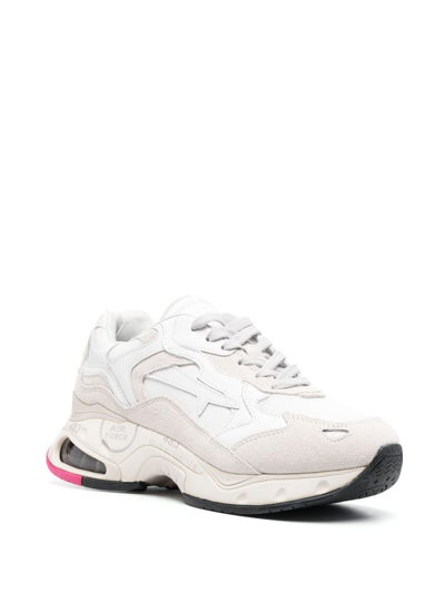Shop Premiata Panelled Low-top Sneakers In White