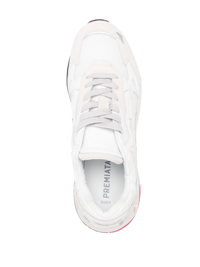 Shop Premiata Panelled Low-top Sneakers In White