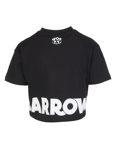 Shop Barrow Cropped Jersey T-shirt Woman In Black