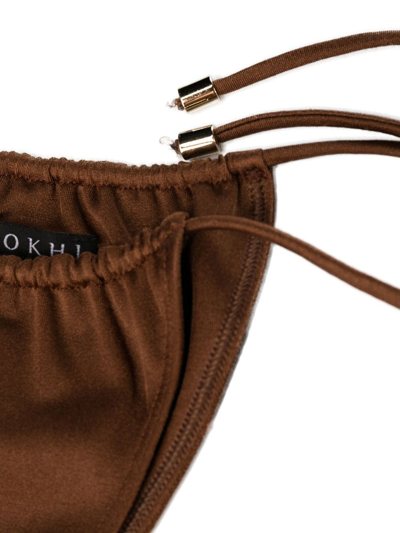 Manokhi Halterneck Tie-fastening Bikini Set In Brown