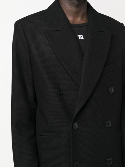 Shop Misbhv Double-breasted Wool-blend Coat In Black