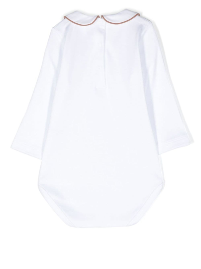 Shop Mariella Ferrari Cotton Long-sleeve Bodysuit In White