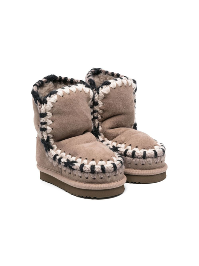 Mou Eskimo Suede Ankle Boots In Neutrals