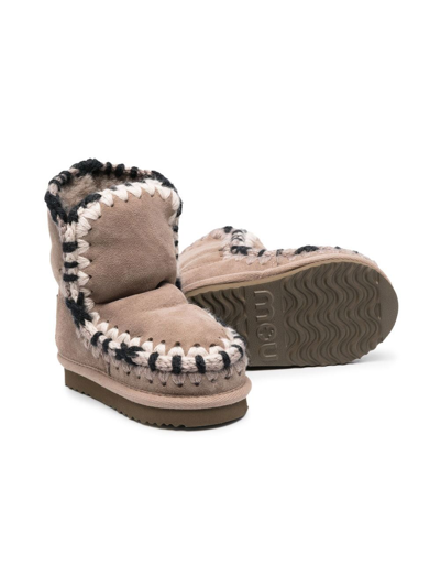 Mou Eskimo Suede Ankle Boots In Neutrals