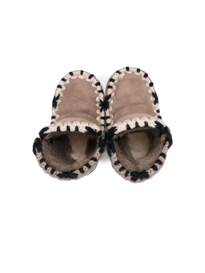 Mou Eskimo Suede Ankle Boots In Neutrals