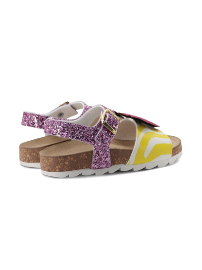 Shop Moa Minnie-motif Glittered Sandals In Pink