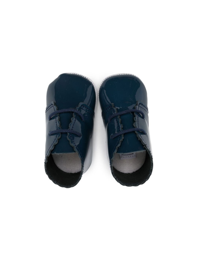 Shop Tartine Et Chocolat Patent-leather Pre-walker Shoes In Blue