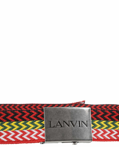 Shop Lanvin Multicoloured Curb Belt In Red/yellow