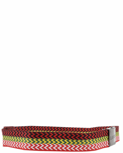 Shop Lanvin Multicoloured Curb Belt In Red/yellow