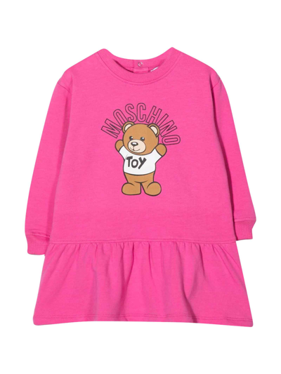 Shop Moschino Fuchsia Dress Baby Girl . In Pink