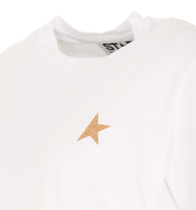 Shop Golden Goose Star Logo T-shirt In White/gold