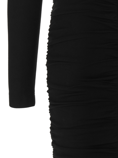Shop Dolce & Gabbana Cut-out Draped Dress In Black