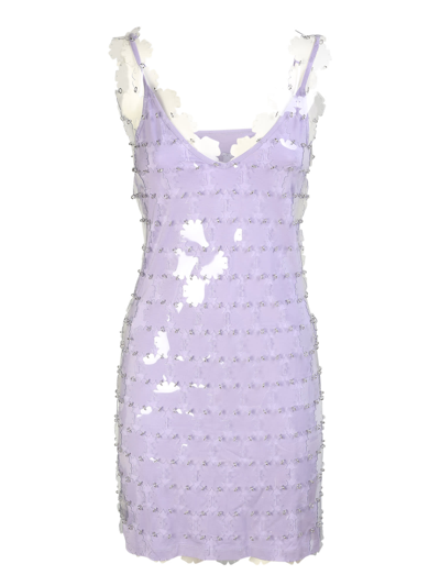 Shop Rabanne Mini Dress With A Bold Color And Statement Silhouette By In Purple/neutrals