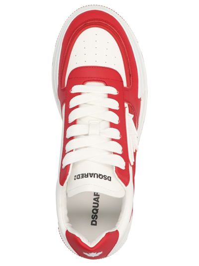 Shop Dsquared2 Canadian Sneakers In White/red