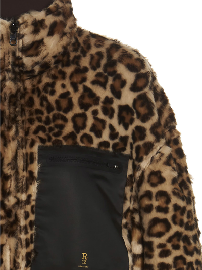 Shop R13 Animal Print Eco Fur Reversible Jacket In Marrone