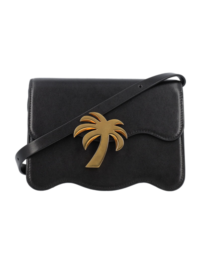Shop Palm Angels Palm Beach Bag In Black Gold