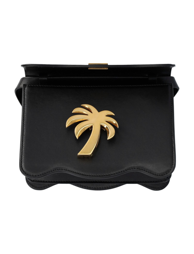 Shop Palm Angels Palm Beach Bag In Black Gold