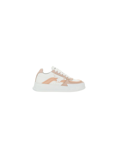 Shop Dsquared2 Sneakers In Bianco Rosa
