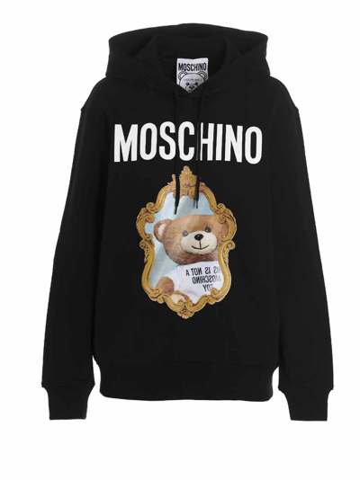 Moschino Mirror Teddy Bear Sweatshirt In Black | ModeSens