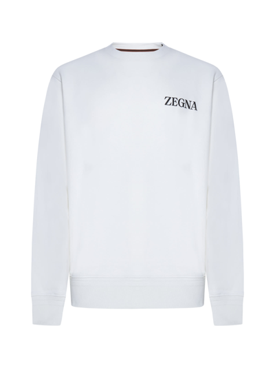 Shop Ermenegildo Zegna Fleece  In White