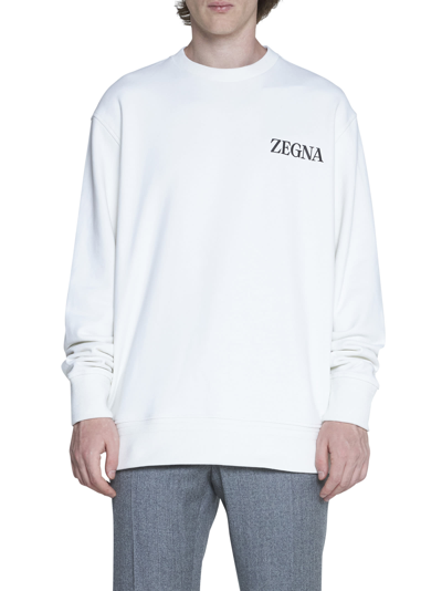 Shop Ermenegildo Zegna Fleece  In White
