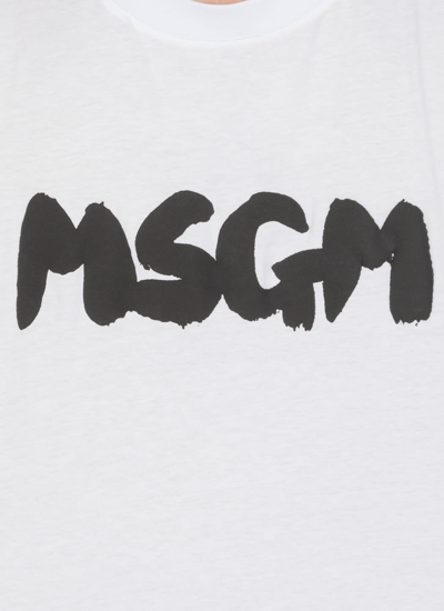 Shop Msgm T-shirt With Logo  In White