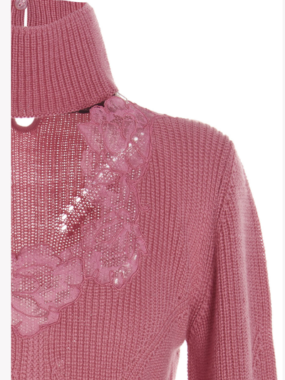 Shop Blumarine Lace Insert Sweater