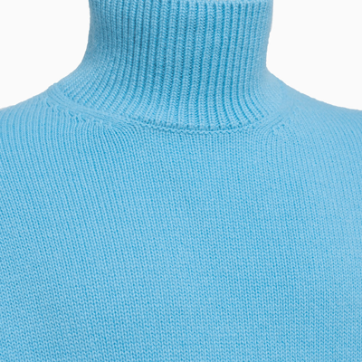 Shop Laneus Turtle Neck Sweater In Celeste