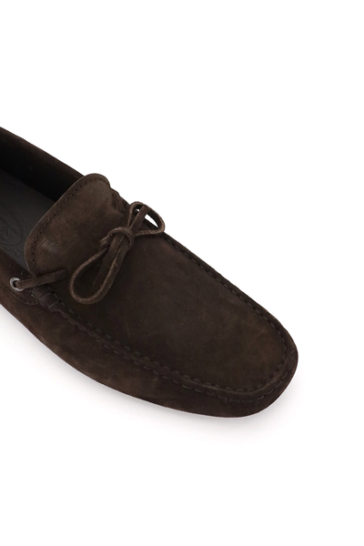 Shop Tod's Gommino Loafers With Laces In Brown