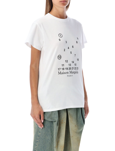 Shop Maison Margiela Numbers T-shirt In Bianco