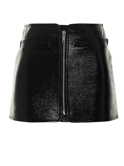 Shop Courrèges Vinyl Skirt In Black