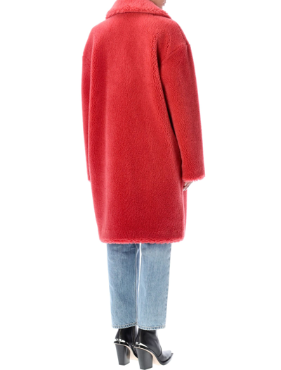 Shop Stand Studio Camille Cocoon Coat In Raspberry