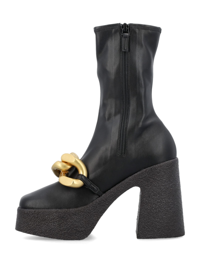 Shop Stella Mccartney Skyla Stretch Alter Mat Chunky Ankle Boots In Black