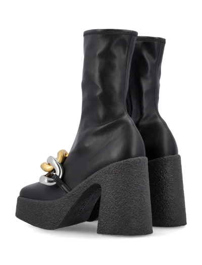 Shop Stella Mccartney Skyla Stretch Alter Mat Chunky Ankle Boots In Black