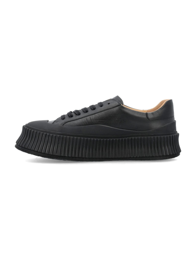 Shop Jil Sander Vulcanized Rubber Sole Sneakers In Black