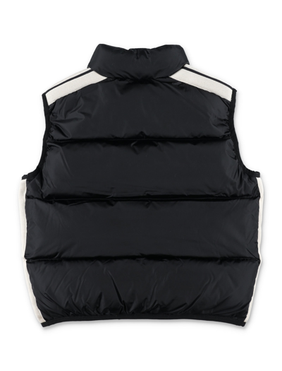 Shop Palm Angels Logo Padded Track Vest In Black White