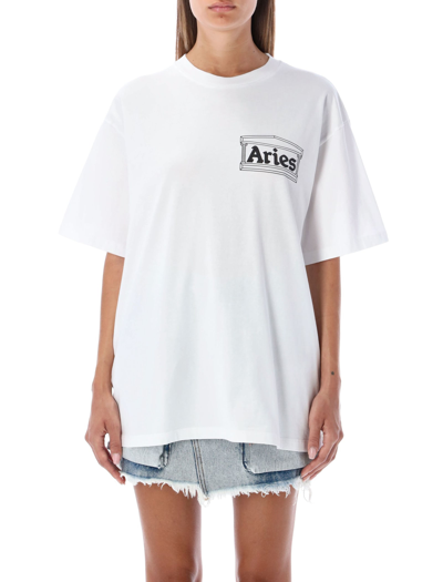 Shop Aries Temple Logo T-shirt In White