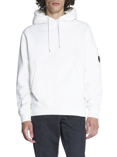 Shop C.p. Company Fleece In Bianco