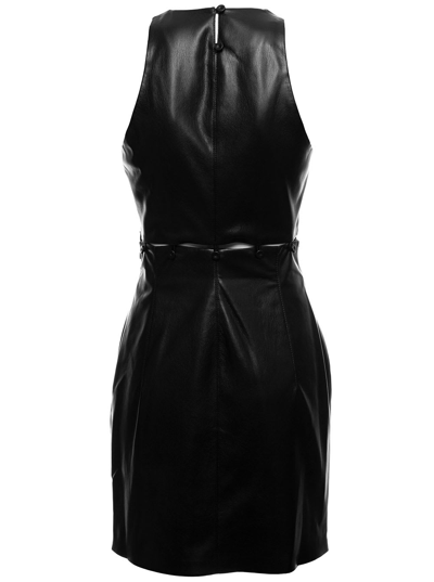 Shop Nanushka Layan Black Vegan Leather Dress Woman