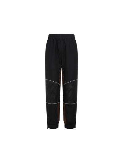 Shop Fendi Bottom Pants In Black/coffee