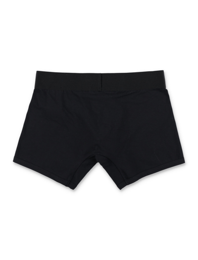 Palm Angels Two-pack Of Cotton Boxer Shorts With Branded Elastic Band In Black